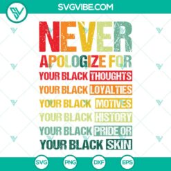 Juneteenth, SVG Files, Juneteenth Black Pride Never Apologize For Your 6