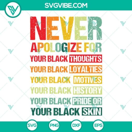 juneteenth black pride never apologize for your blackness svg juneteenth svg black history svg black pride svg black skin svg 5 mockup