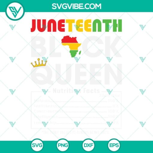 juneteenth black queen nutritional facts svg juneteenth 1865 svg freedom day svg juneteenth black queen svg african american svg 8 mockup