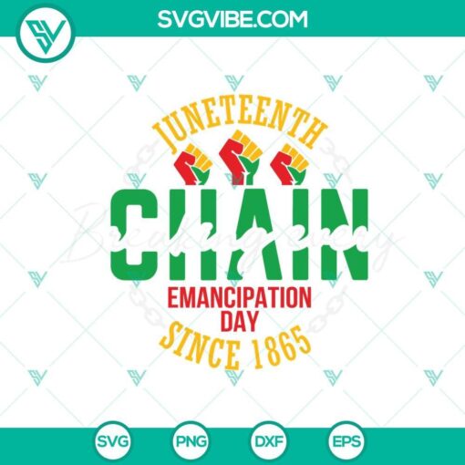 juneteenth breaking every chain since 1865 svg emancipation day svg juneteenth svg png dxf eps 6 mockup