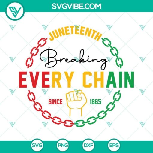 juneteenth breaking every chain since 1865 svg juneteenth svg black history svg digital download cut files 8 mockup