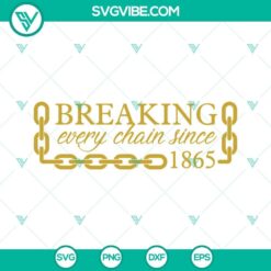 Juneteenth Breaking Every Chain Since 1865 SVG Image, Juneteenth SVG Images