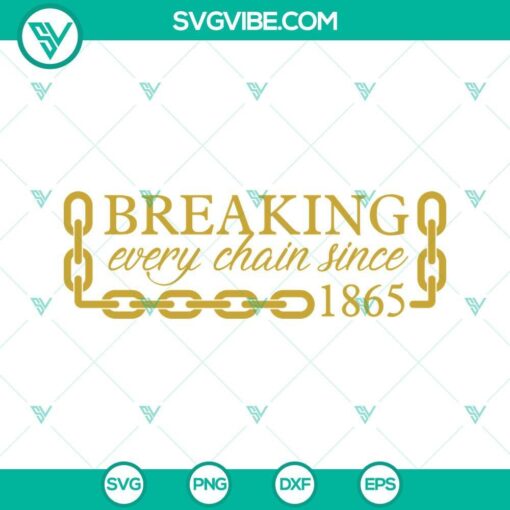 juneteenth breaking every chain since 1865 svg juneteenth svg png dxf eps designs for shirts 5 mockup