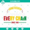 Juneteenth breaking chains design SVG celebrates freedom since 1865. Perfect for digital projects.