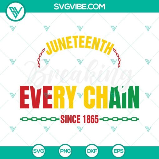 juneteenth breaking every chain since 1865 svg png dxf eps digital download cut files 1 mockup