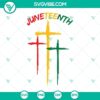 Juneteenth Cross SVG featuring Christian Black African Jesus images for download. African religious art, SVG designs for Juneteenth celebrations.