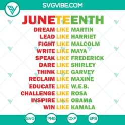 Juneteenth Dream Like Leaders Black Men Women SVG Files, Juneteenth