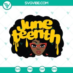 Juneteenth, SVG Files, Juneteenth Dripping Black Woman SVG Image PNG DXF EPS 21