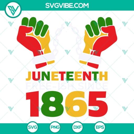 juneteenth free ish since 1865 fist hand svg african american svg black life svg black freedom day svg png dxf eps 4 mockup