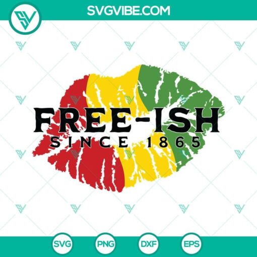 juneteenth free ish since 1865 lips svg kiss african flag svg juneteenth svg png dxf eps digital download cut files 1 mockup