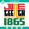 Juneteenth Free Ish Since 1865 SVG Download, Black Independence Day design featuring text in SVG format for download.