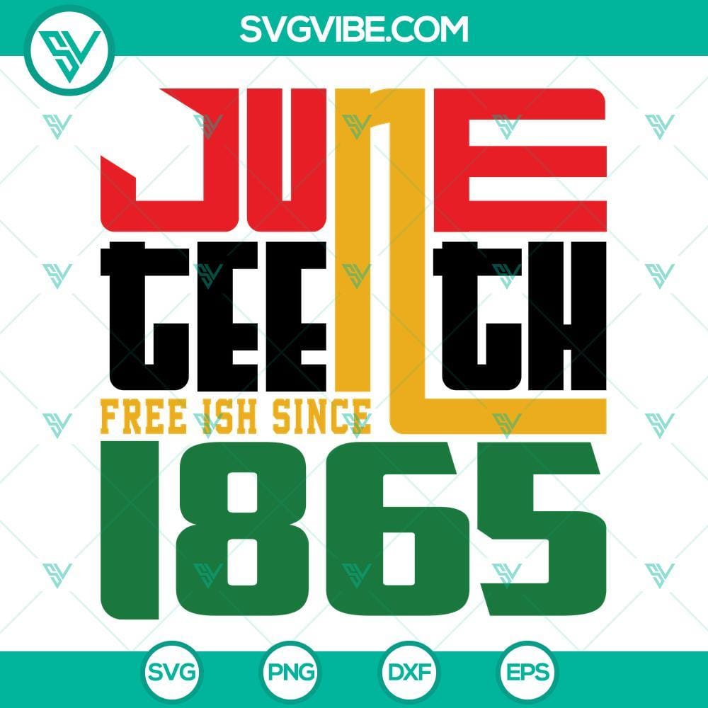 juneteenth-free-ish-since-1865-svg-black-independence-day-svg-black-proud-svg-freedom-day-svg-png-dxf-eps-cut-files-4-mockup.jpg Juneteenth Free Ish Since 1865 SVG Download, Black Independence Day design featuring text in SVG format for download.