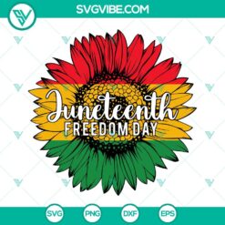 Juneteenth, SVG Files, Juneteenth Freedom Day Sunflower SVG Image, Black 2