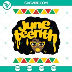 Juneteenth, SVG Files, Juneteenth Girl Dripping SVG Images, Afro Girl SVG Image 24