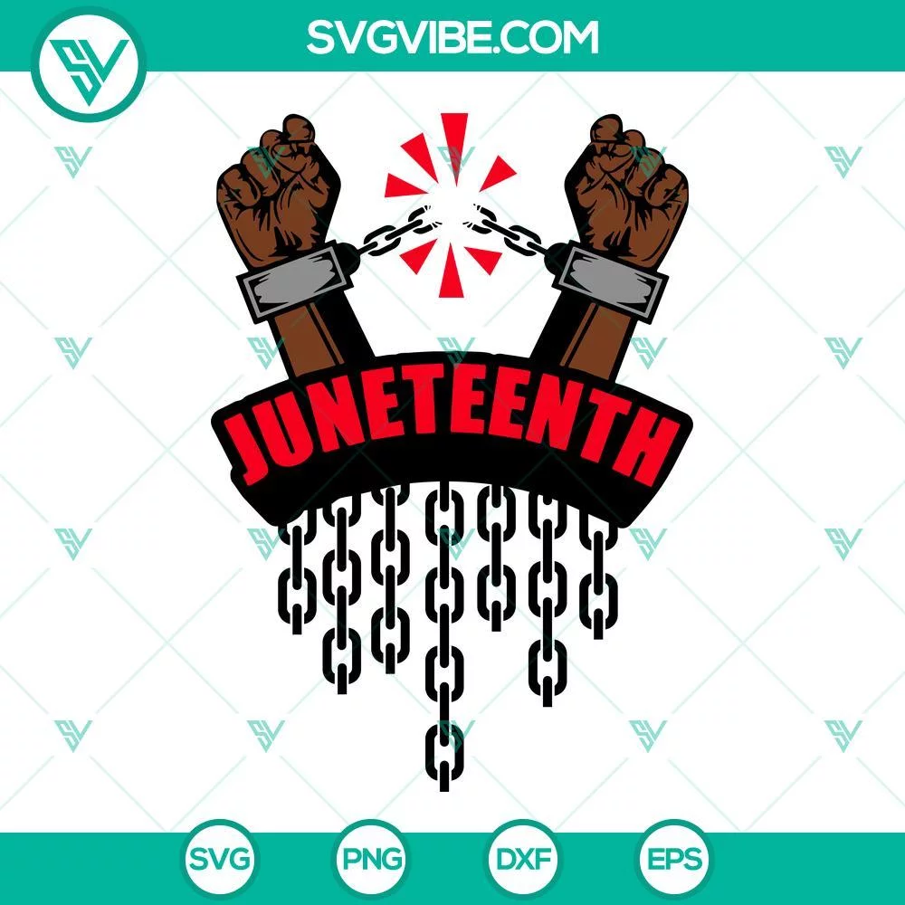 Juneteenth, SVG Files, Juneteenth Hand Broken Chain SVG Images, Black Freedom 1