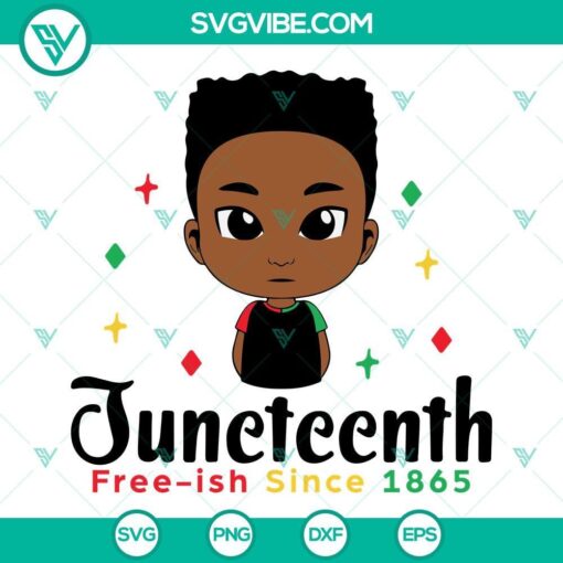 juneteenth little black boy svg juneteenth free ish since 1865 svg cute black african american kids svg 2 mockup