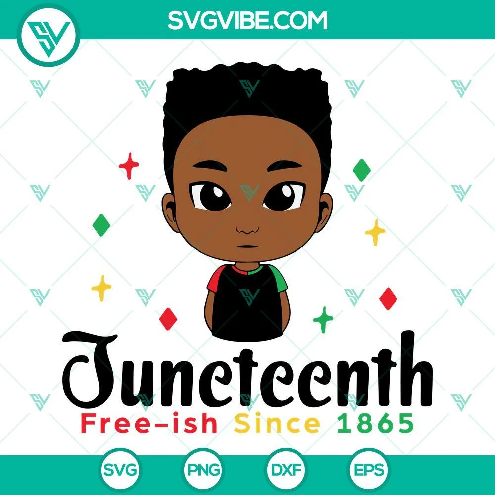 Juneteenth, SVG Files, Juneteenth Little Black Boy Svg, Juneteenth Free-ish 1