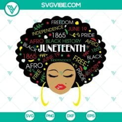 Juneteenth, SVG Files, Juneteenth Melanin Black Women Natural Hair SVG Download 3