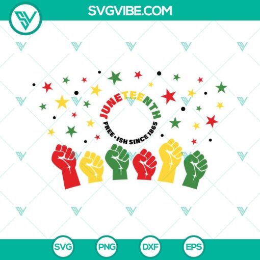 juneteenth starbucks wrap svg full wrap black american freedom day svg june 19th 1865 svg full wrap for starbucks venti cold cup svg 3 mockup