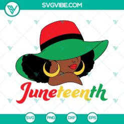 Juneteenth, SVG Files, Juneteenth Sun Hat Woman SVG Download, Afro Woman SVG 16