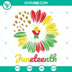 Juneteenth, SVG Files, Juneteenth Sunflower Fist Black History SVG Image, 5