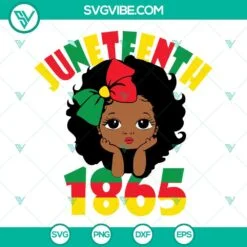 Juneteenth, SVG Files, Juneteenth SVG File, Black Girl Juneteenth 1865 SVG 2