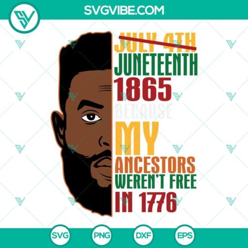 juneteenth svg july 4th juneteenth 1865 because my ancestors weren t free in 1776 svg 8 mockup