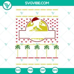 Jurassic Park Ugly Christmas Sweater SVG Download, Jurassic T Rex