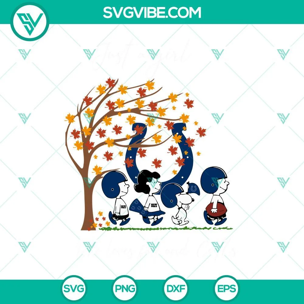 Sports, SVG Files, Just A Girl Who Loves Fall And Indianapolis Colts Snoopy SVG 1