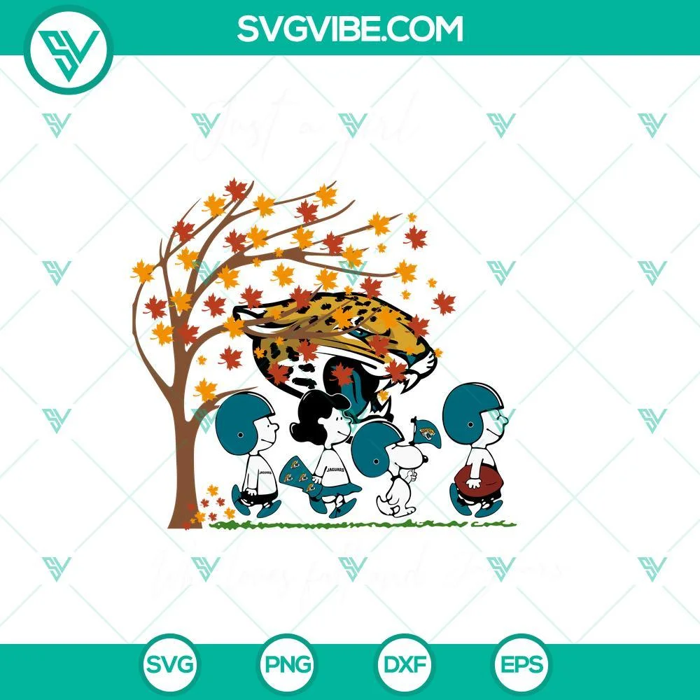 Sports, SVG Files, Just A Girl Who Loves Fall And Jacksonville Jaguars Snoopy 1