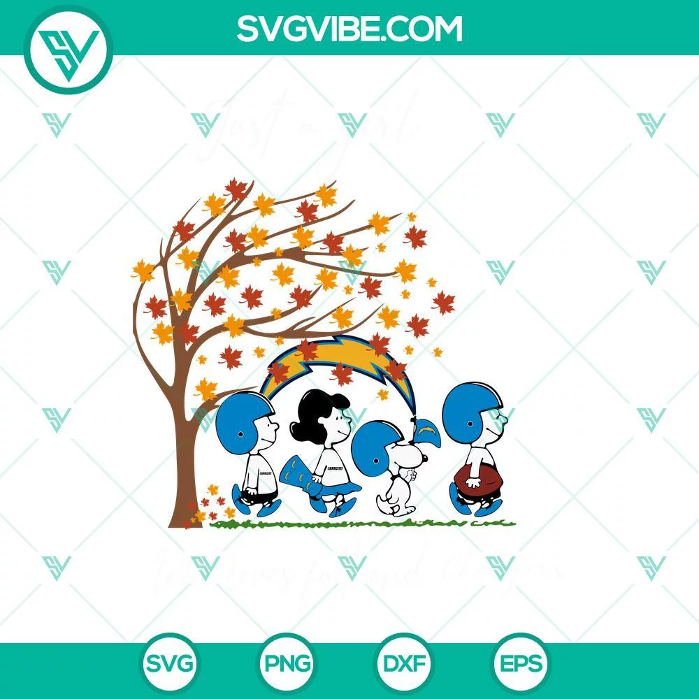 Sports, SVG Files, Just A Girl Who Loves Fall And Los angeles Chargers Snoopy 1