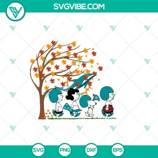 just a girl who loves fall and miami dolphins snoopy svg png dxf eps files 3 mockup