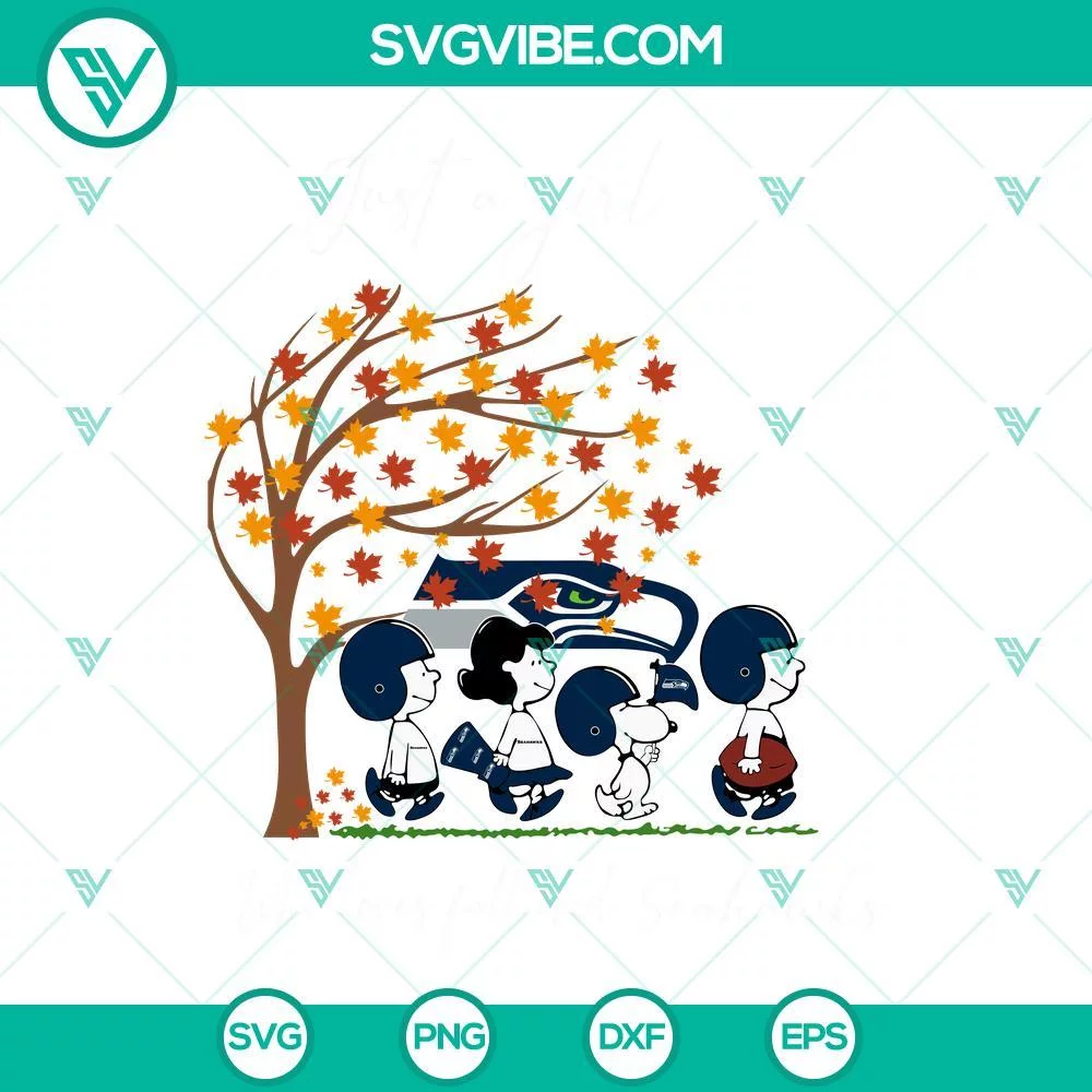 Sports, SVG Files, Just A Girl Who Loves Fall And Seattle Seahawks Snoopy SVG 1