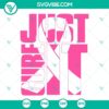 Breast cancer ribbon SVG design for 'Just Cure It' theme, available in various formats for download.