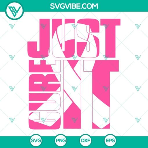 just cure it svg breast cancer ribbon svg png dxf eps files 6 mockup