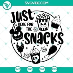 Disney, Halloween, SVG Files, Just Here For The Snacks SVG Image, Disney Drink 7