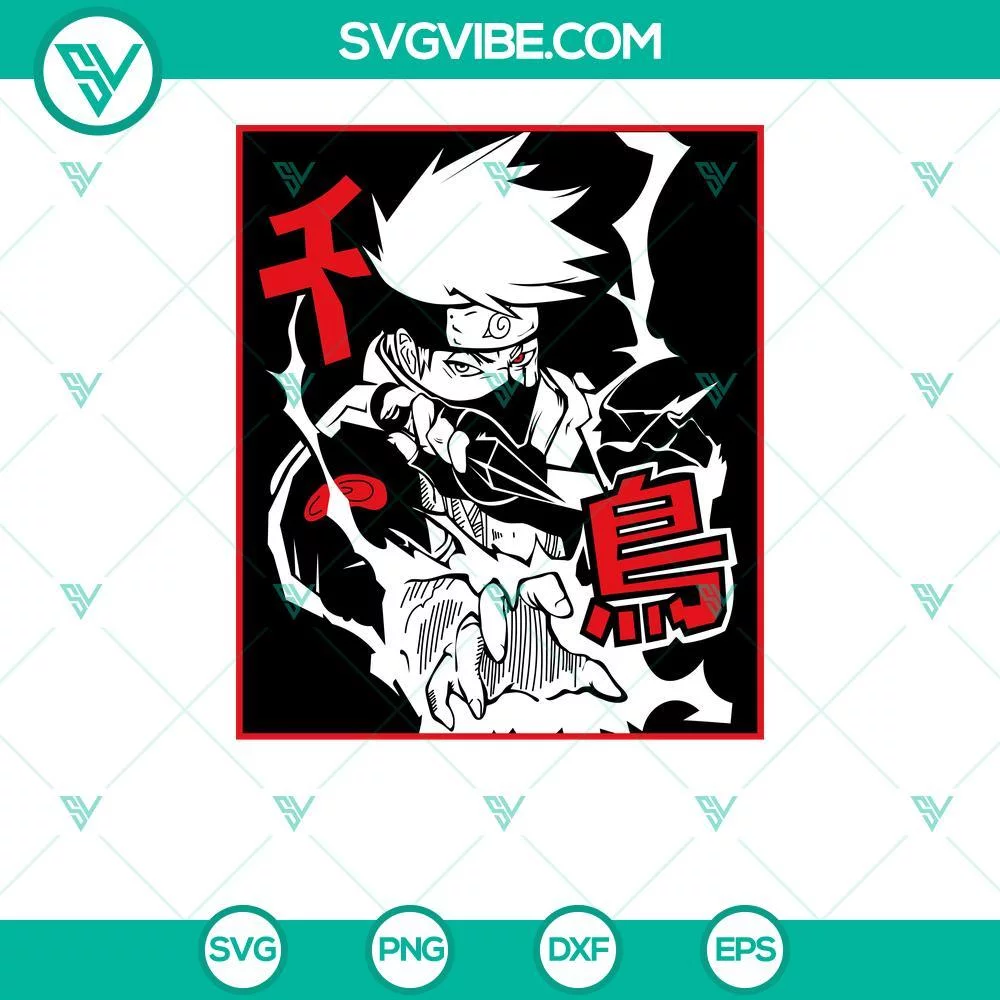 Anime, SVG Files, Kakashi Chidori SVG File, Naruto Shippuden SVG Image PNG DXF 1