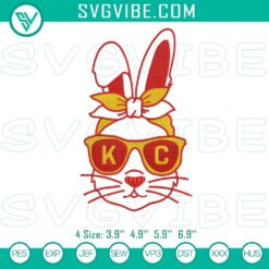 Kansas City Chiefs Bunny Easter Embroidery File, Nfl Holiday Fan Theme