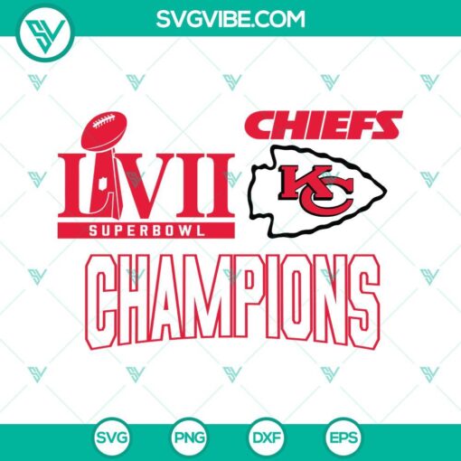 kansas city chiefs champions super bowl 2023 svg png dxf eps cut files for cricut silhouette 4 mockup