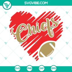 Kansas City Chiefs Heart SVG Files, Chiefs Football SVG Images, NFL Team SVG Download