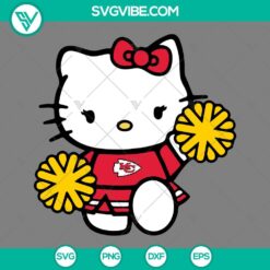 Cartoons, Sports, SVG Files, Kansas City Chiefs Hello Kitty Cheerleader SVG 18