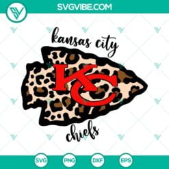 Football, Sports, SVG Files, Kansas City Chiefs Leopard Logo SVG Files, KC 2