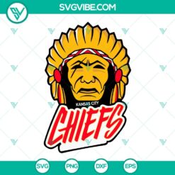 Kansas City Chiefs Native SVG files with headdress and Indian chief design, perfect for download.