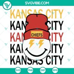 Kansas City Chiefs Smiley Face Beanie SVG Images, Kansas City Football