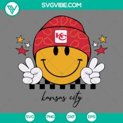 Football, Sports, SVG Files, Kansas City Smiley Face SVG Image, KC Chiefs 5