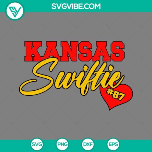 kansas swiftie 87 svg travis kelce 87 super bowl 2024 svg png eps dxf file mockup