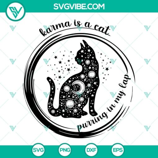 karma is a cat purring in my lap svg cat lovers svg taylor swift karma svg png dxf eps cut files 5 mockup