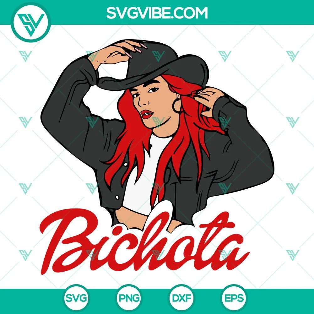 Musics, SVG Files, Karol G Red Hair Bichota SVG Download PNG Digital File 1