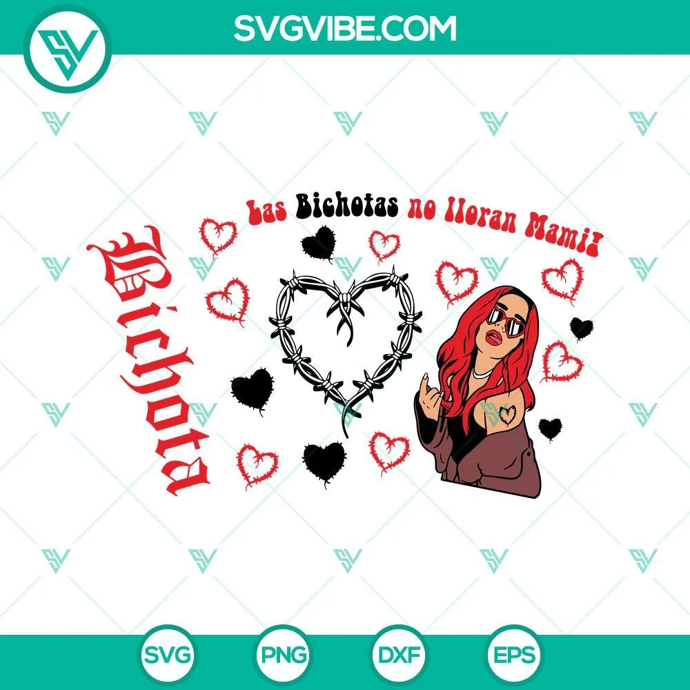 Musics, Starbucks Cup Wrap, SVG Files, Karol G Red Hair Full Wrap For Starbucks 1