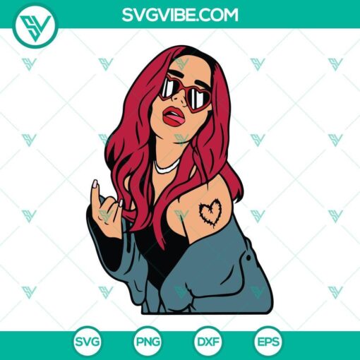 karol g red hair svg cut files karol g png dxf eps silhouette vector clipart 4 mockup